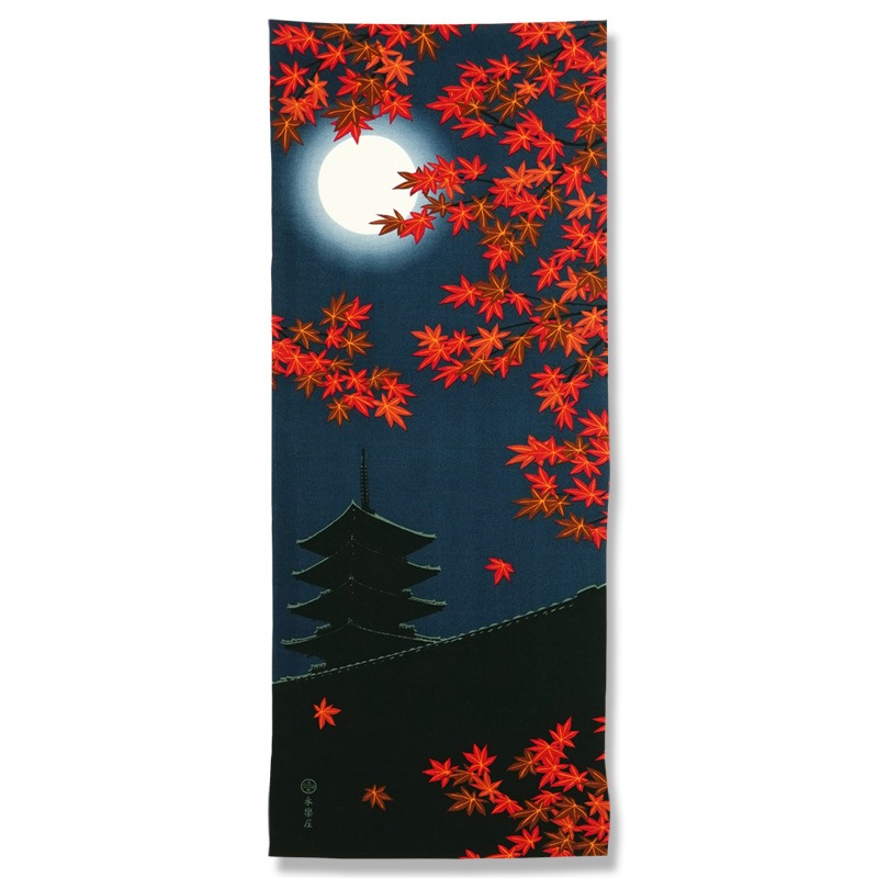 手ぬぐい「月夜の紅葉」