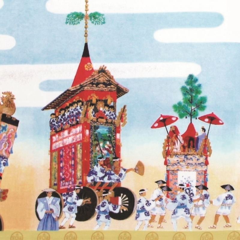 手ぬぐい「絢爛屏風『祇園祭山鉾図』」