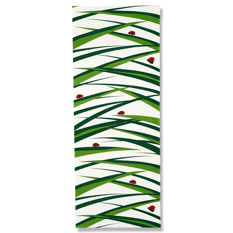 手ぬぐい総柄90cm「ナナホシテントウ」(イエローグリーン/レッド)