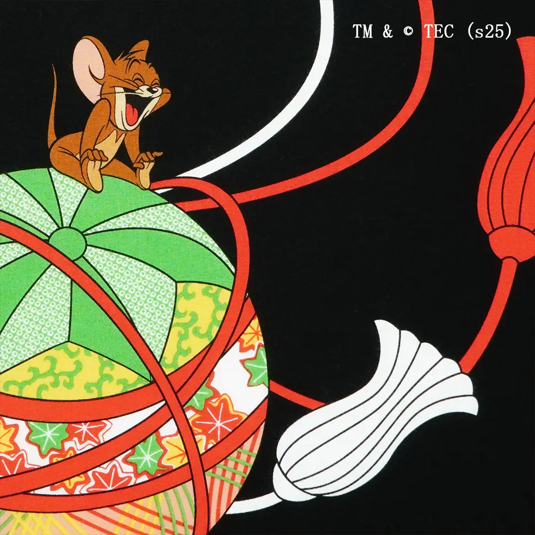 手ぬぐい「手毬とトムとジェリー」