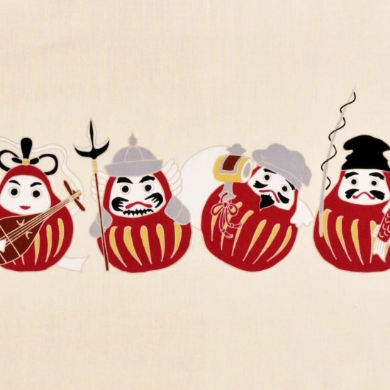 手ぬぐい「だるま七福神」