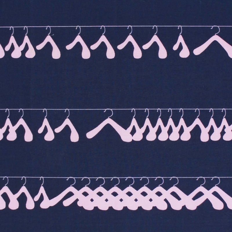 手ぬぐい総柄120㎝「ハンガー」(ピンク)