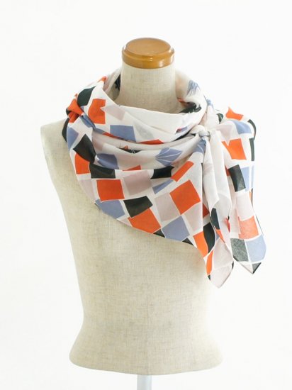 ガーゼ180㎝ 「折り鶴」（オフ/ブラック）