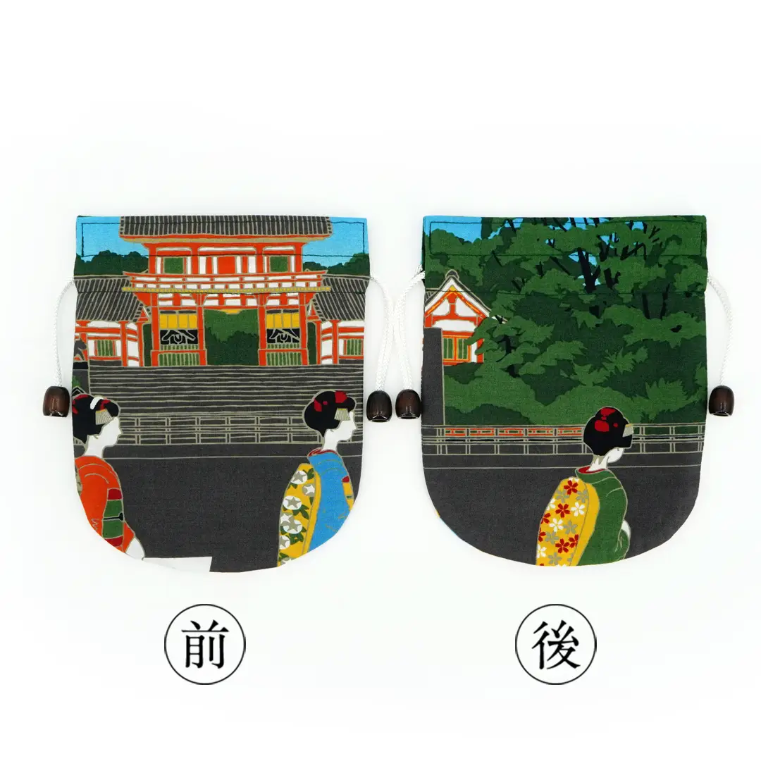 リバーシブル手ぬぐい巾着「マイコ・ロード」