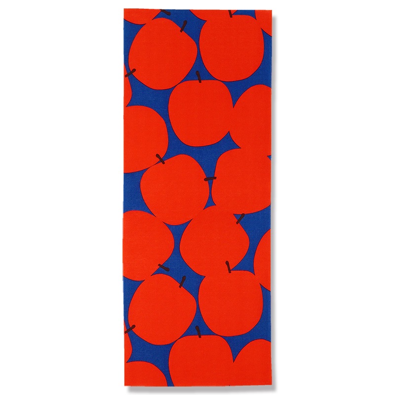 手ぬぐい総柄90㎝「ビッグアップル」(ブルー/レッド)
