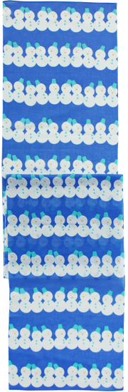 ガーゼ180㎝ 「雪だるま」（ブルー/ライトブルー）