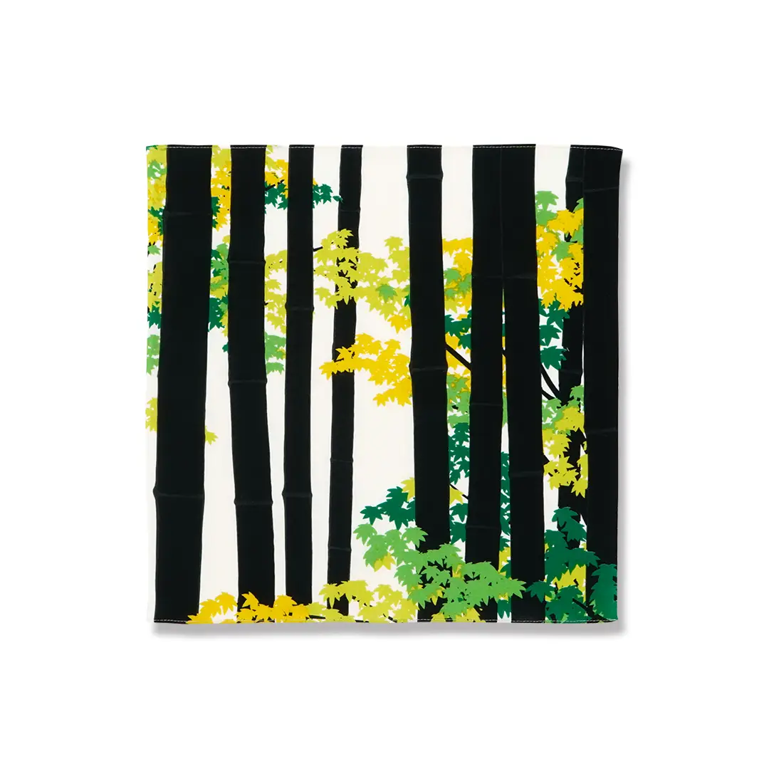 てはん「竹林に紅葉（グリーン）」（上）