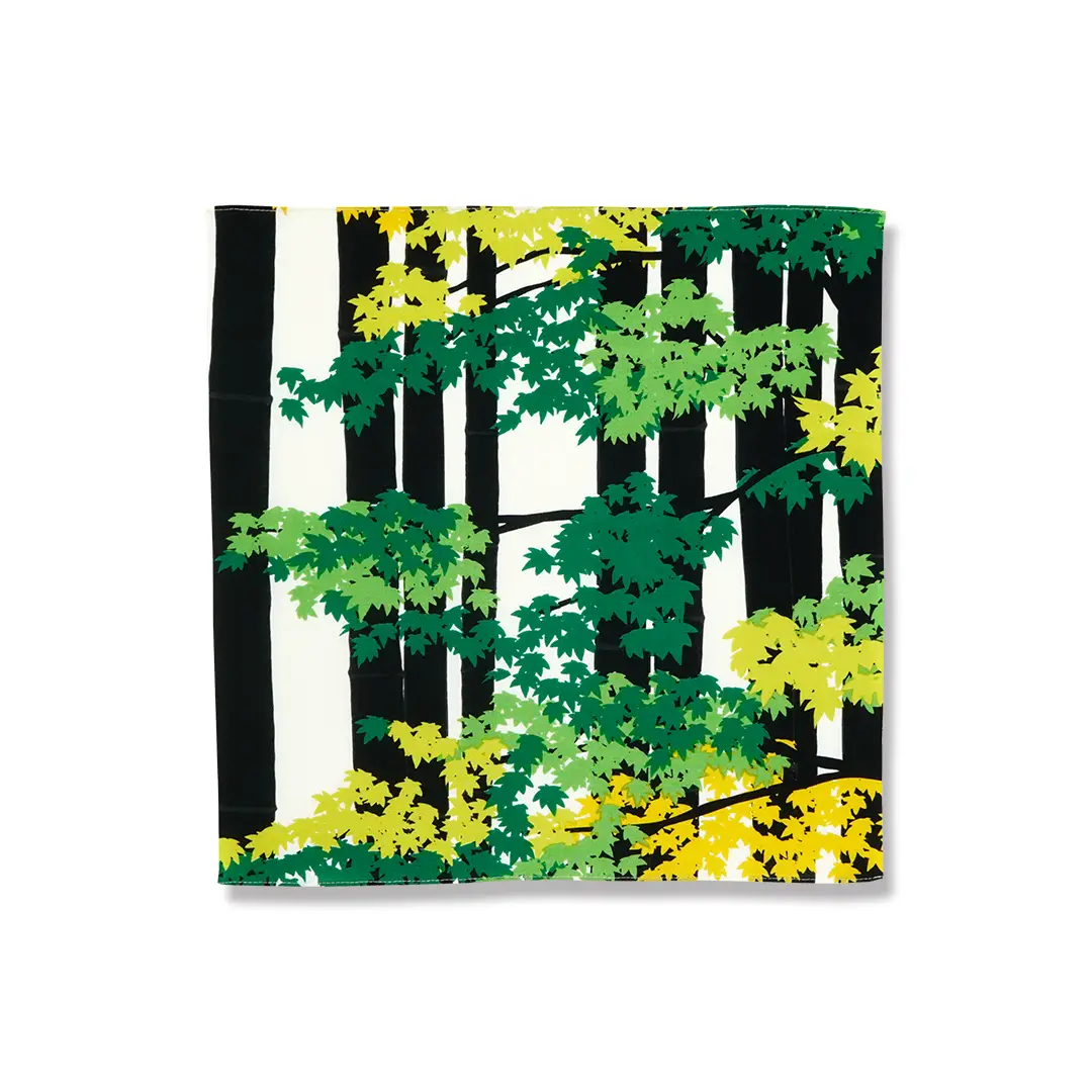 てはん「竹林に紅葉（グリーン）」（下）