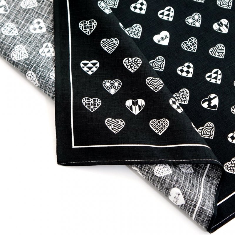 大風呂敷 「ラブリ紋市松」（ブラック）