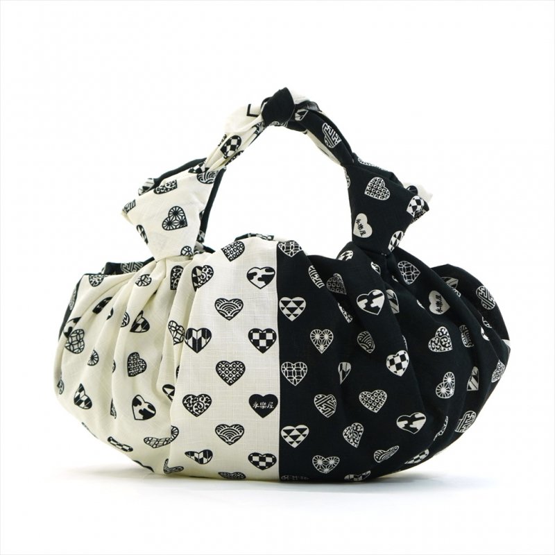 大風呂敷 「ラブリ紋市松」（ブラック）