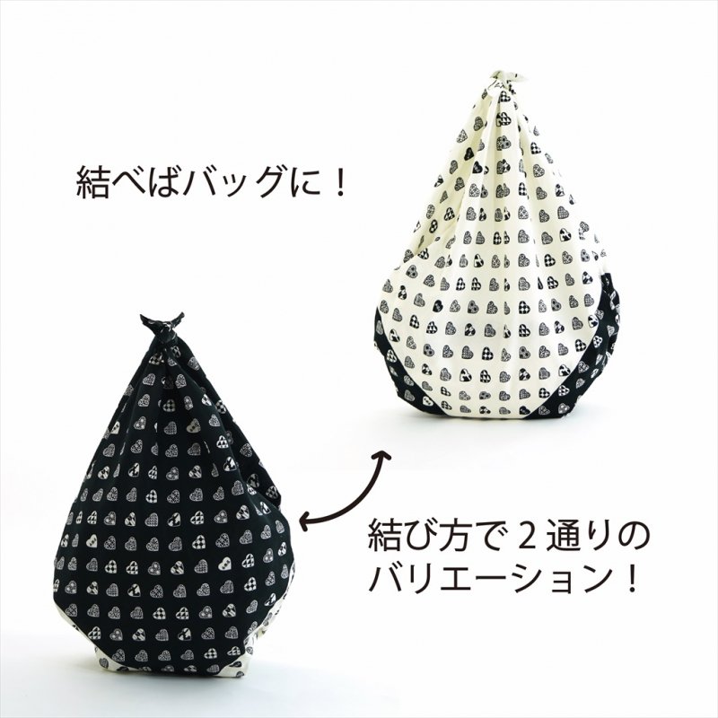 大風呂敷 「ラブリ紋市松」（ブラック）