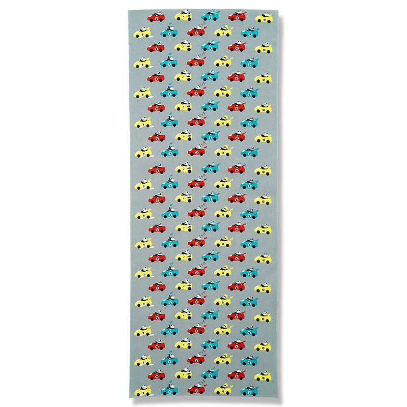 手ぬぐい総柄90cm「パンダレース」（グレー/グリーン）