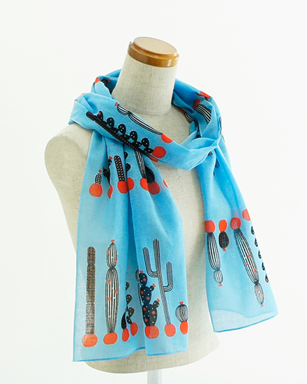 ガーゼ180㎝ 「サボテン」（ブルー/オレンジ）