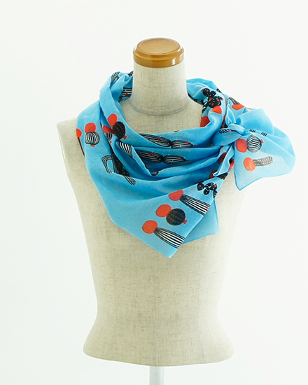 ガーゼ180㎝ 「サボテン」（ブルー/オレンジ）