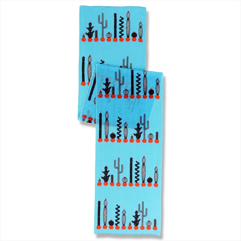 ガーゼ180㎝ 「サボテン」（ブルー/オレンジ）