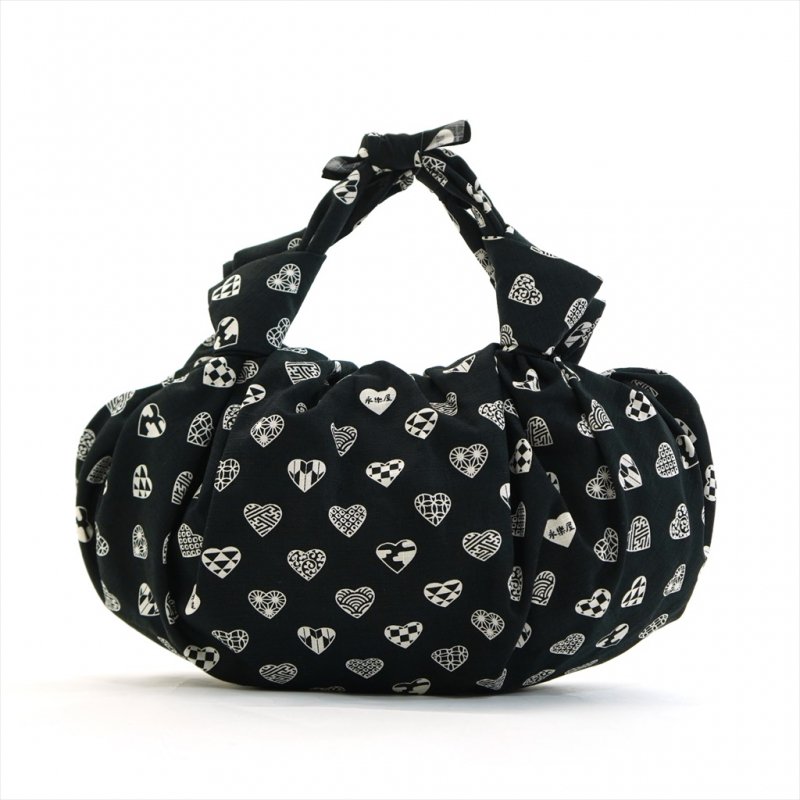 大風呂敷 「ラブリ紋」（ブラック/ホワイト）