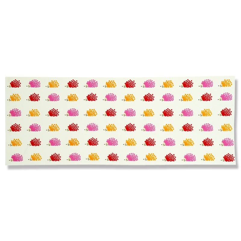 手ぬぐい総柄90cm「ハリネズミ」（レッド）