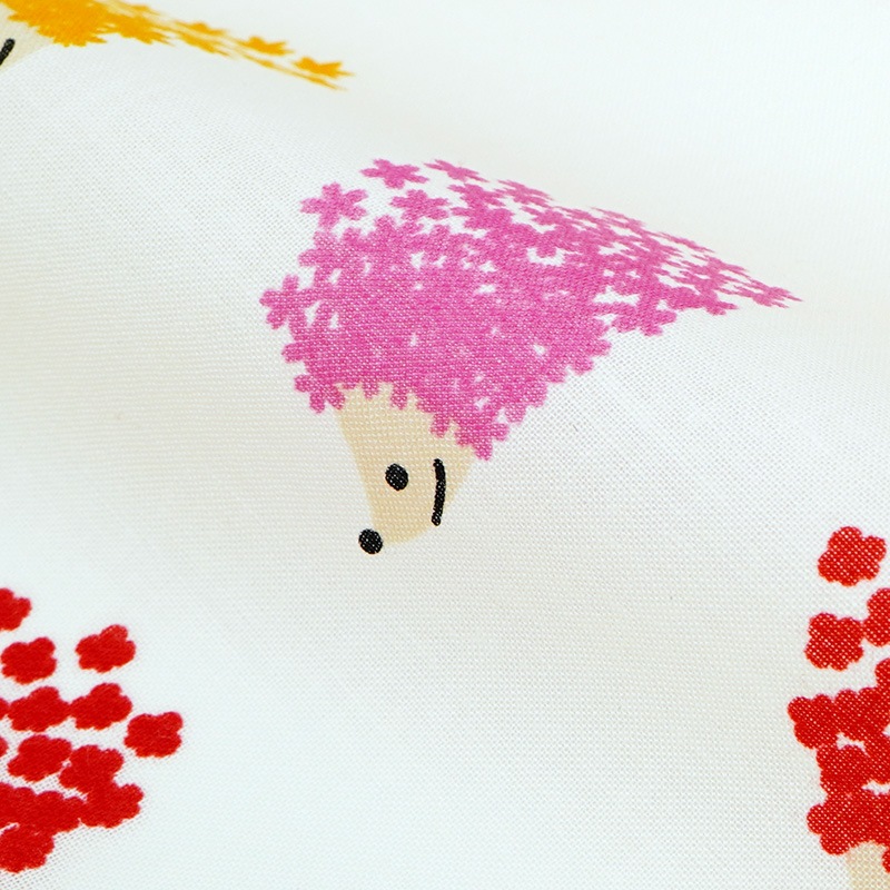 手ぬぐい総柄90cm「ハリネズミ」（レッド）