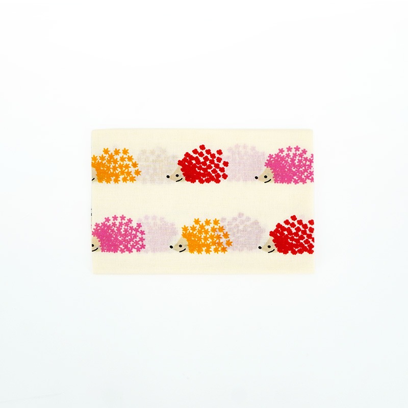 手ぬぐい総柄90cm「ハリネズミ」（レッド）