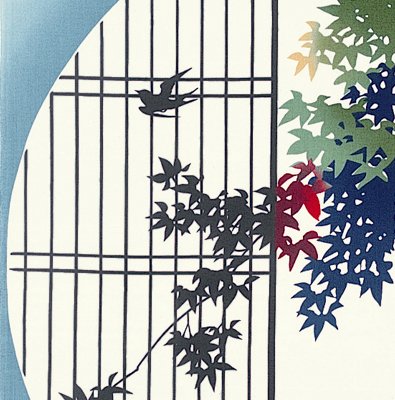 手ぬぐい「円窓の紅葉」