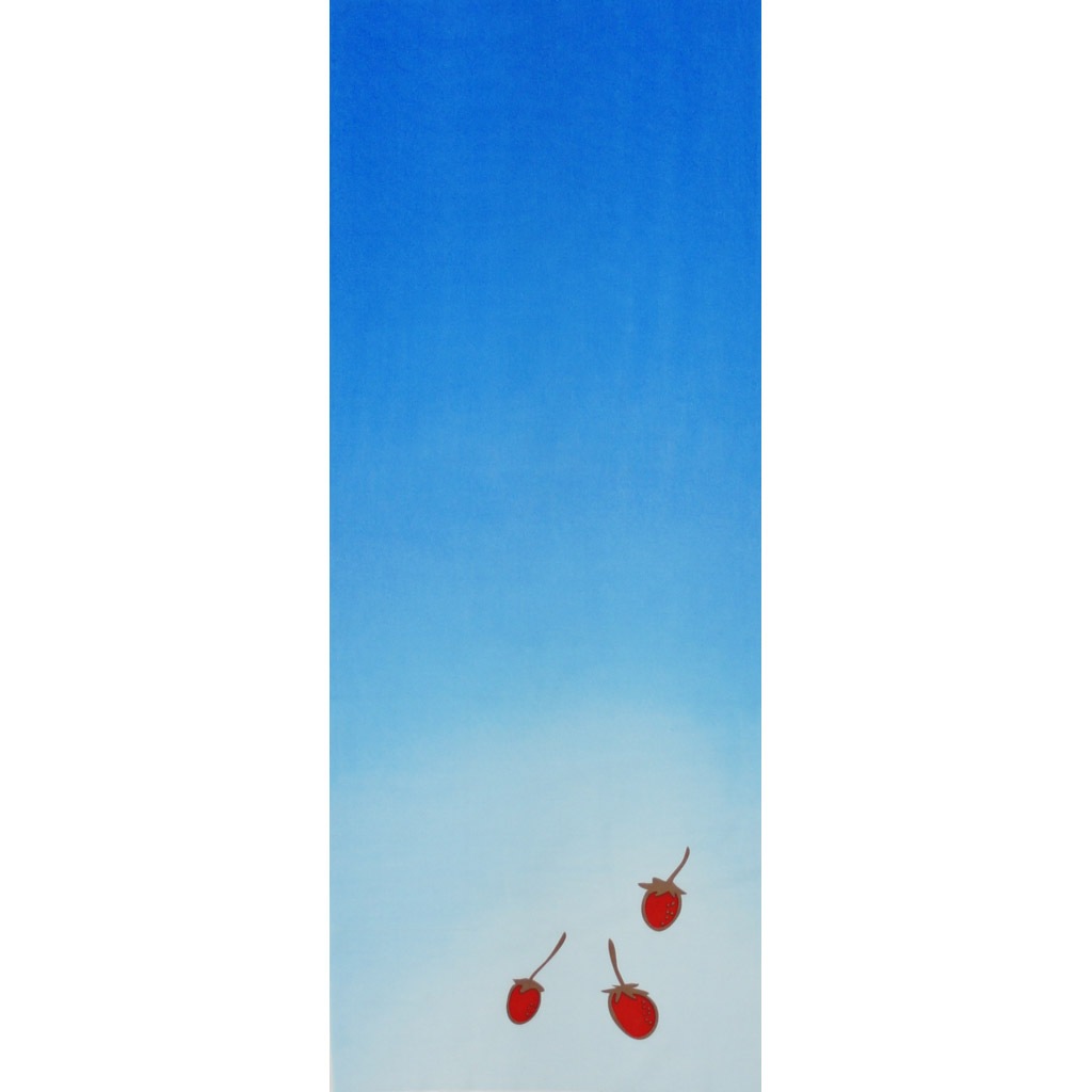 手ぬぐい総柄90㎝「ぼかし苺」（ブルー）