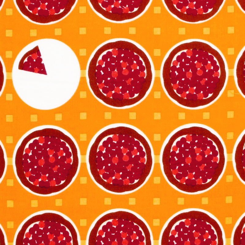 手ぬぐい総柄120cm「パイ」（オレンジ/ブラウン）