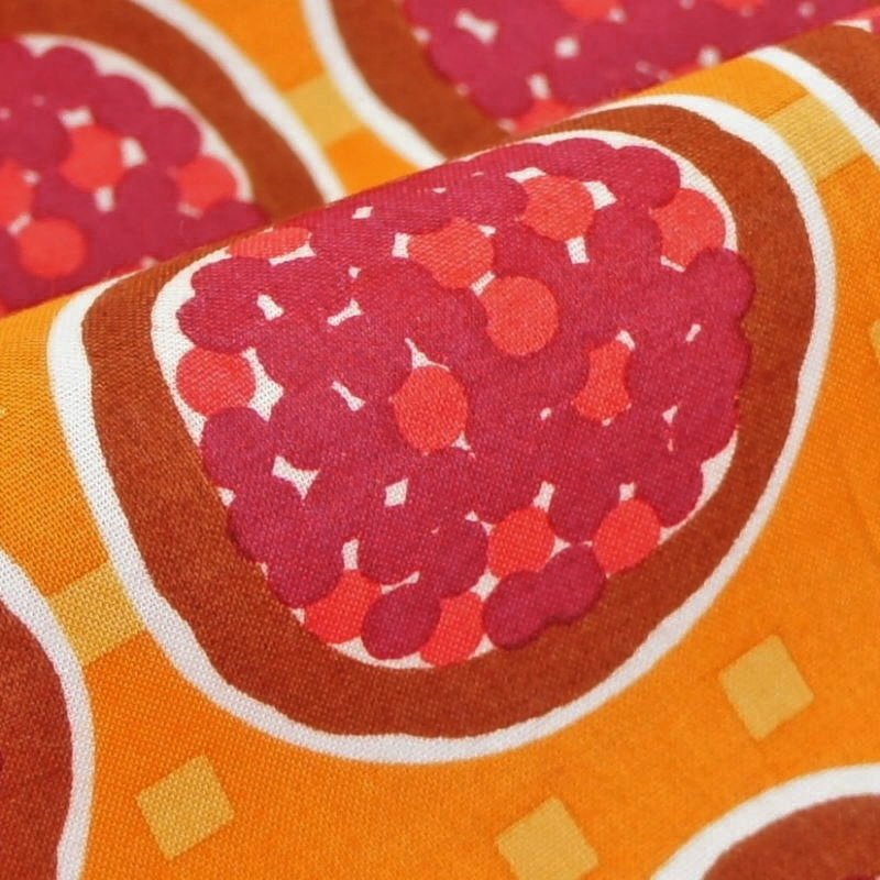 手ぬぐい総柄120cm「パイ」（オレンジ/ブラウン）
