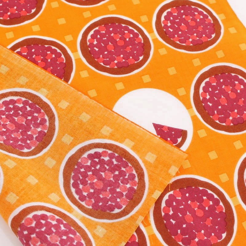 手ぬぐい総柄120cm「パイ」（オレンジ/ブラウン）