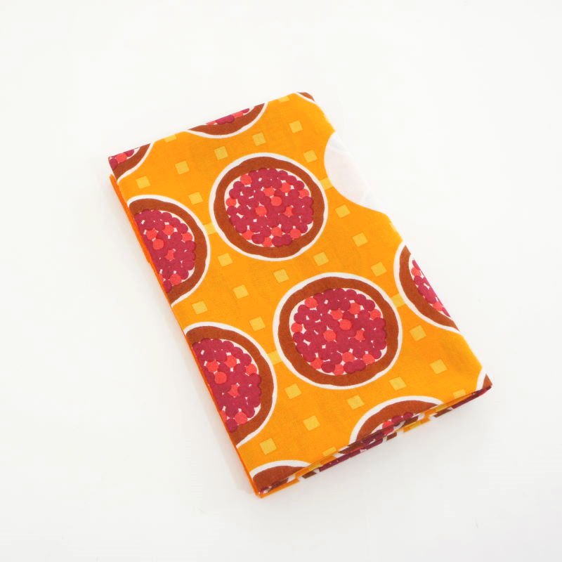 手ぬぐい総柄120cm「パイ」（オレンジ/ブラウン）