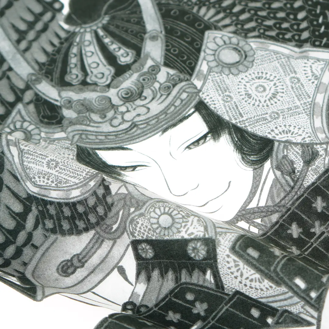 手ぬぐい「源義経モノクローム」諫山宝樹×永楽屋