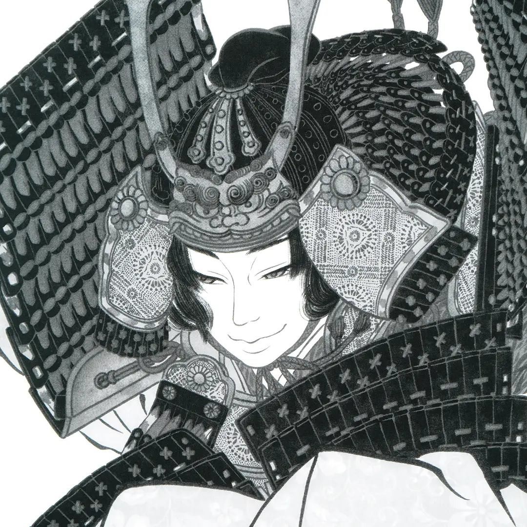 手ぬぐい「源義経モノクローム」諫山宝樹×永楽屋