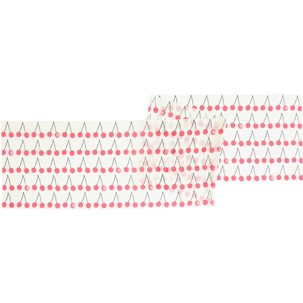 ガーゼ180cm 「さくらんぼ」（オフホワイト/ピンク）