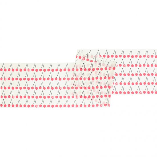 ガーゼ180cm 「さくらんぼ」（オフホワイト/ピンク）