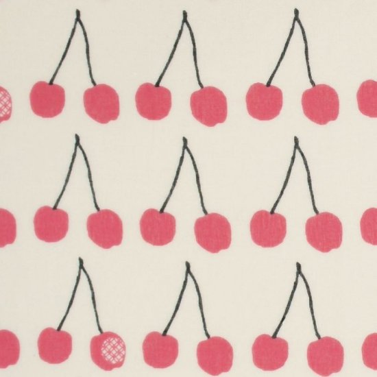 ガーゼ180cm 「さくらんぼ」（オフホワイト/ピンク）