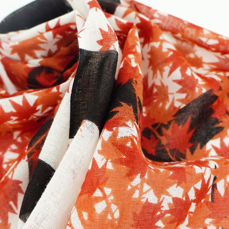 ガーゼ90cm「紅葉」（オレンジ）