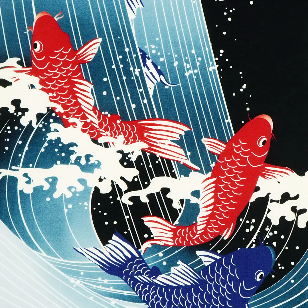 手ぬぐい「五鯉躍（ごりやく）」