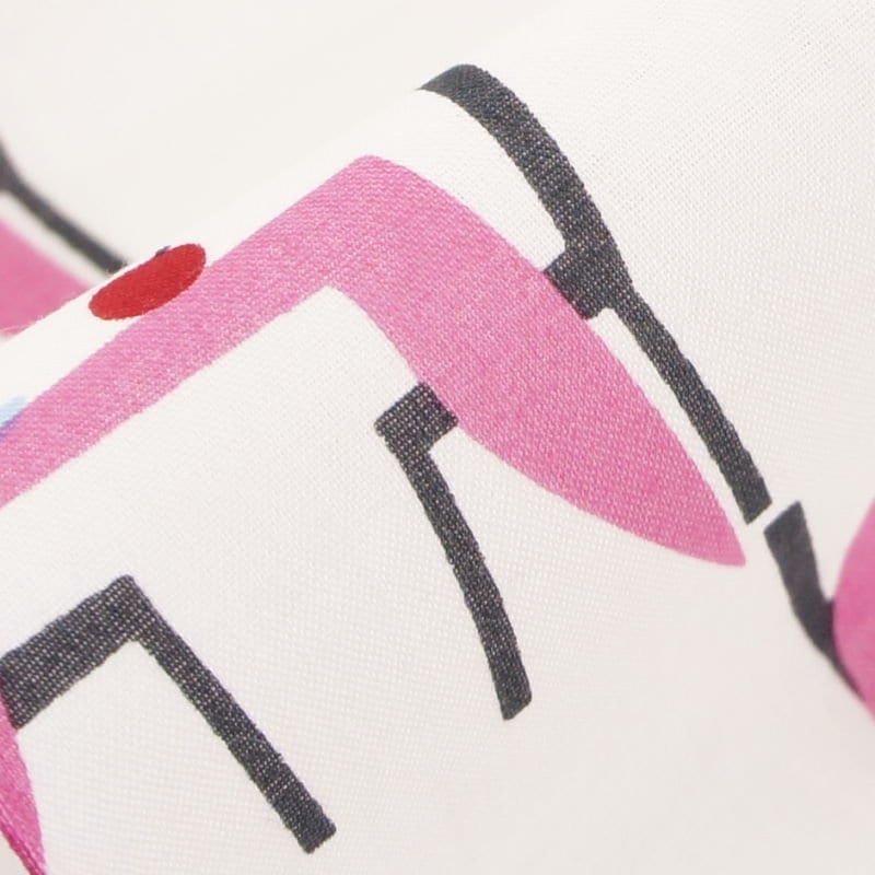 手ぬぐい総柄120cm「グラスとリンゴ」（オフホワイト/ピンク）