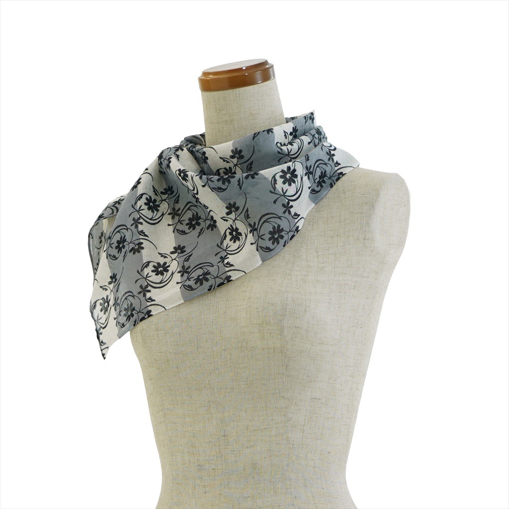 ガーゼ90㎝ 「フラワー」（ブラック）