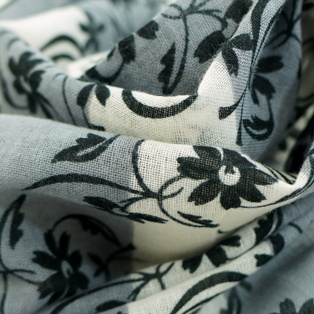 ガーゼ90㎝ 「フラワー」（ブラック）