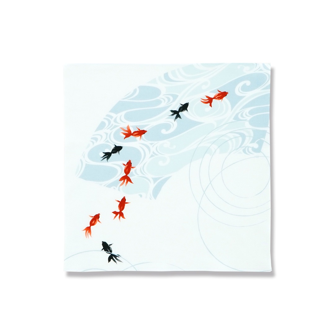 てはん「水紋金魚・ブルー/レッド」（上）