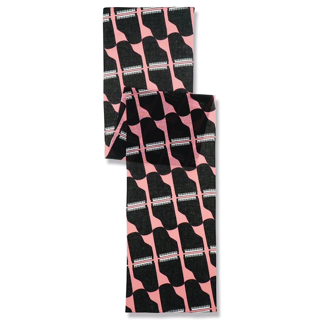 ガーゼ180cm「グランドピアノ」（ピンク/ブラック）