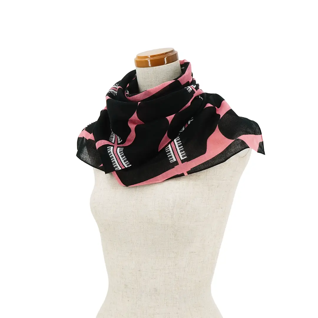 ガーゼ180cm「グランドピアノ」（ピンク/ブラック）