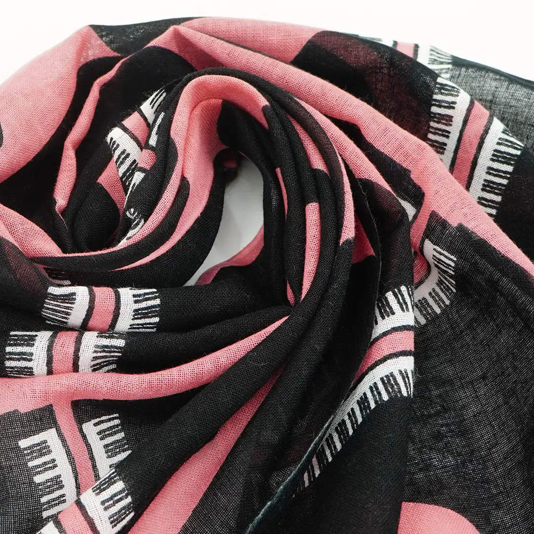 ガーゼ180cm「グランドピアノ」（ピンク/ブラック）