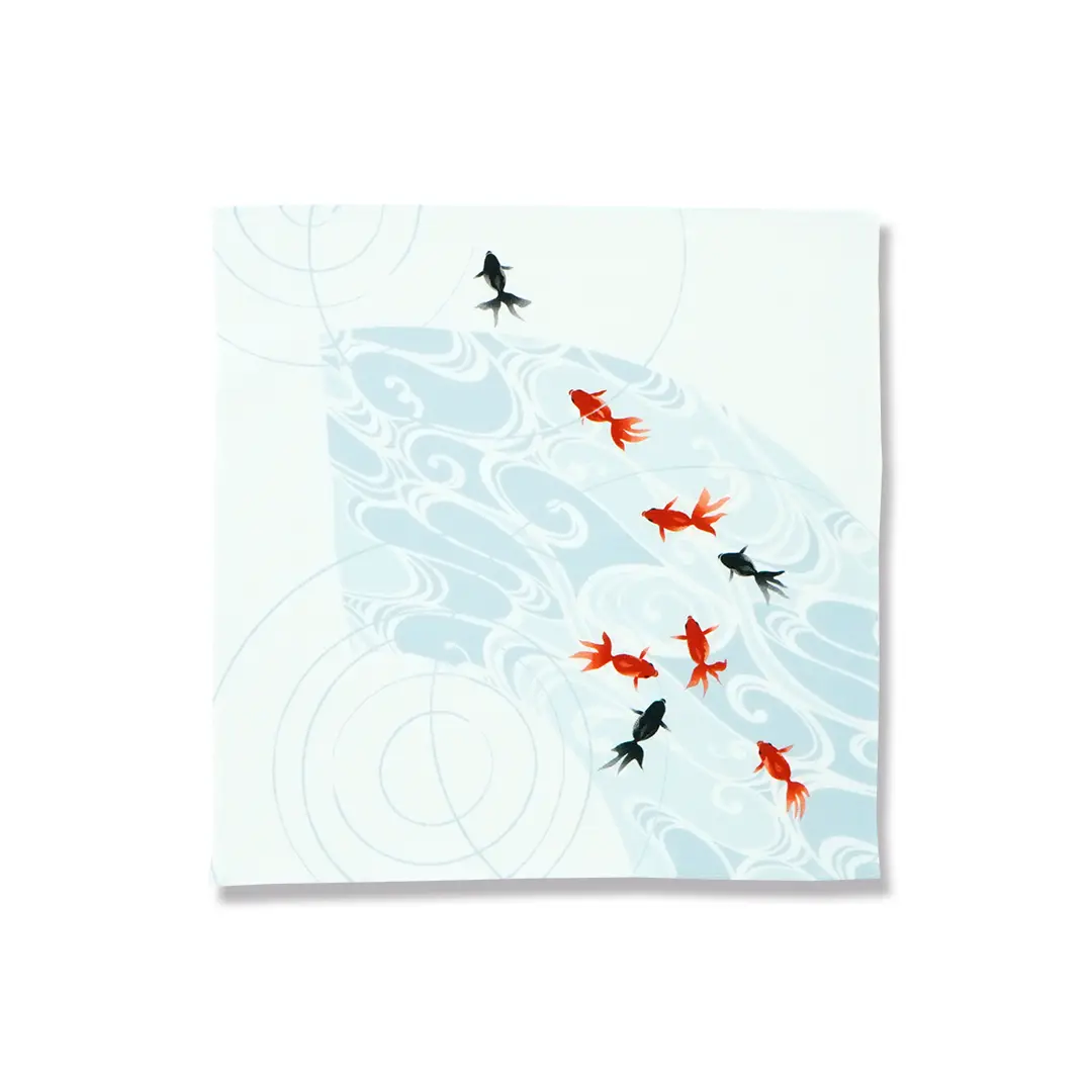 てはん「水紋金魚・ブルー/レッド」（下）