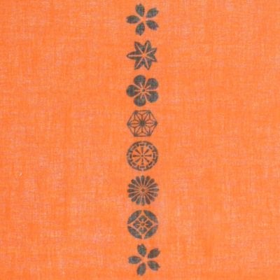 ガーゼ120㎝ 「小紋並び」（オレンジ）