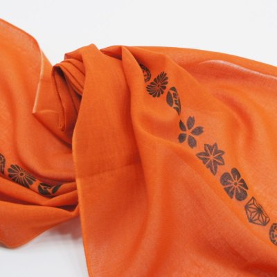 ガーゼ120㎝ 「小紋並び」（オレンジ）