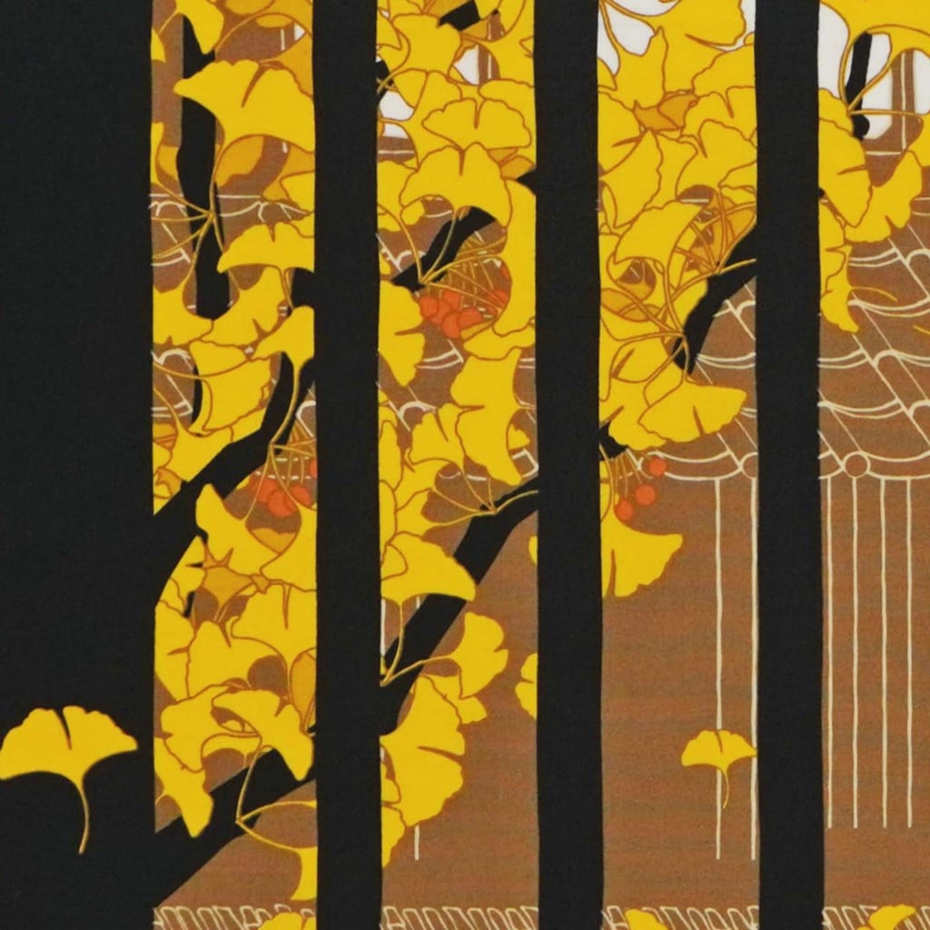 手ぬぐい「晩秋の町家」