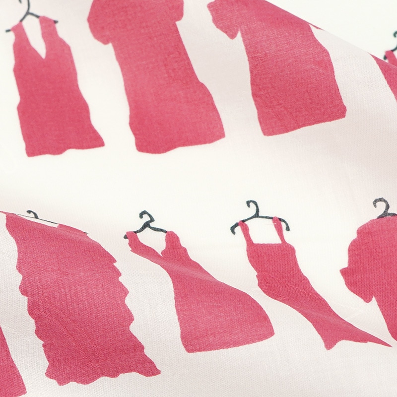 ハンカチ「ドレス」（ピンク/ダークピンク) | てはん・ハンカチ | 永楽屋