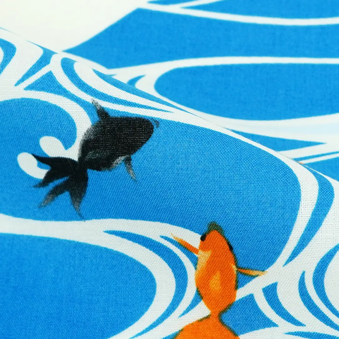 てはん「水紋金魚・オフホワイト/オレンジ」（下）