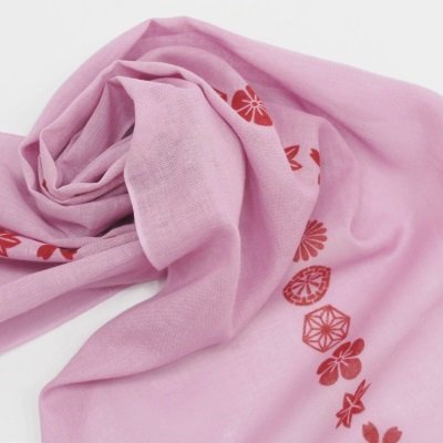 ガーゼ120㎝ 「小紋並び」（ピンク）